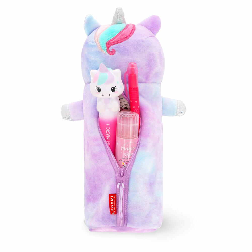 Legami Super Soft Plush Pencil Case Unicorn, flauschiges Federmäppchen, Mäppchen, Einhorn, PPC0003
