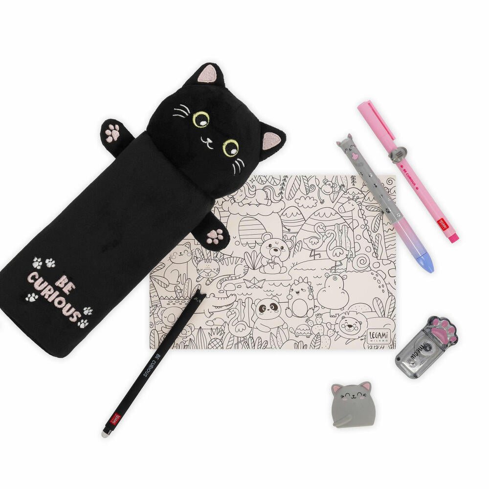 Legami Super Soft Plush Pencil Case Kitty, flauschiges Federmäppchen, Mäppchen, Katze, PPC0005