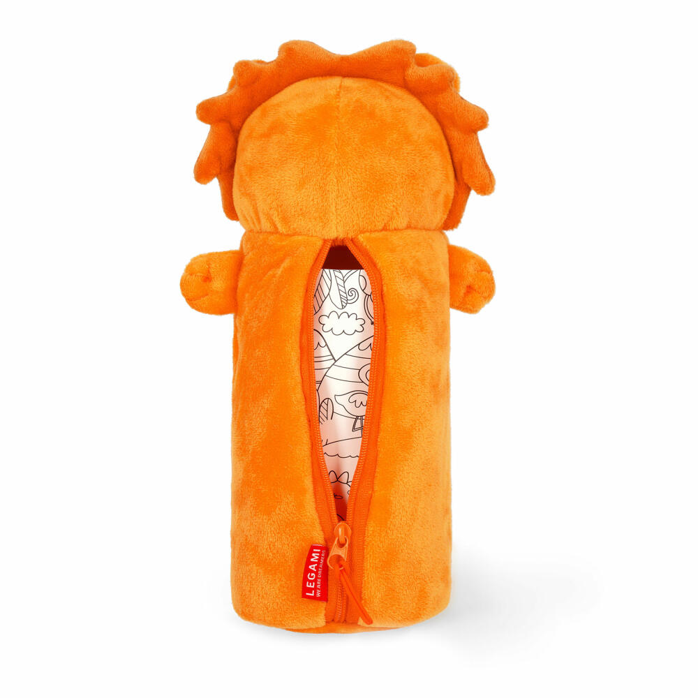 Legami Super Soft Plush Pencil Case Lion, flauschiges Federmäppchen, Mäppchen, Löwe, PPC0006