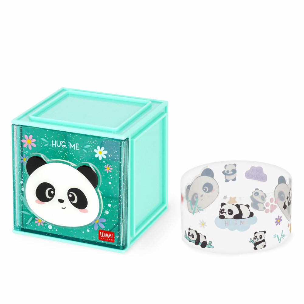 Legami Stackable Desk Storage Box Cutie Cube Panda, Schreibtisch-Organizer, Aufbewahrung, SBX0002