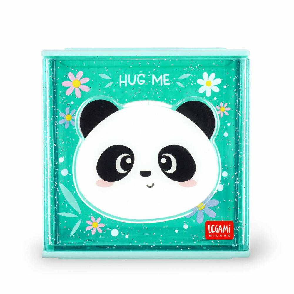 Legami Stackable Desk Storage Box Cutie Cube Panda, Schreibtisch-Organizer, Aufbewahrung, SBX0002