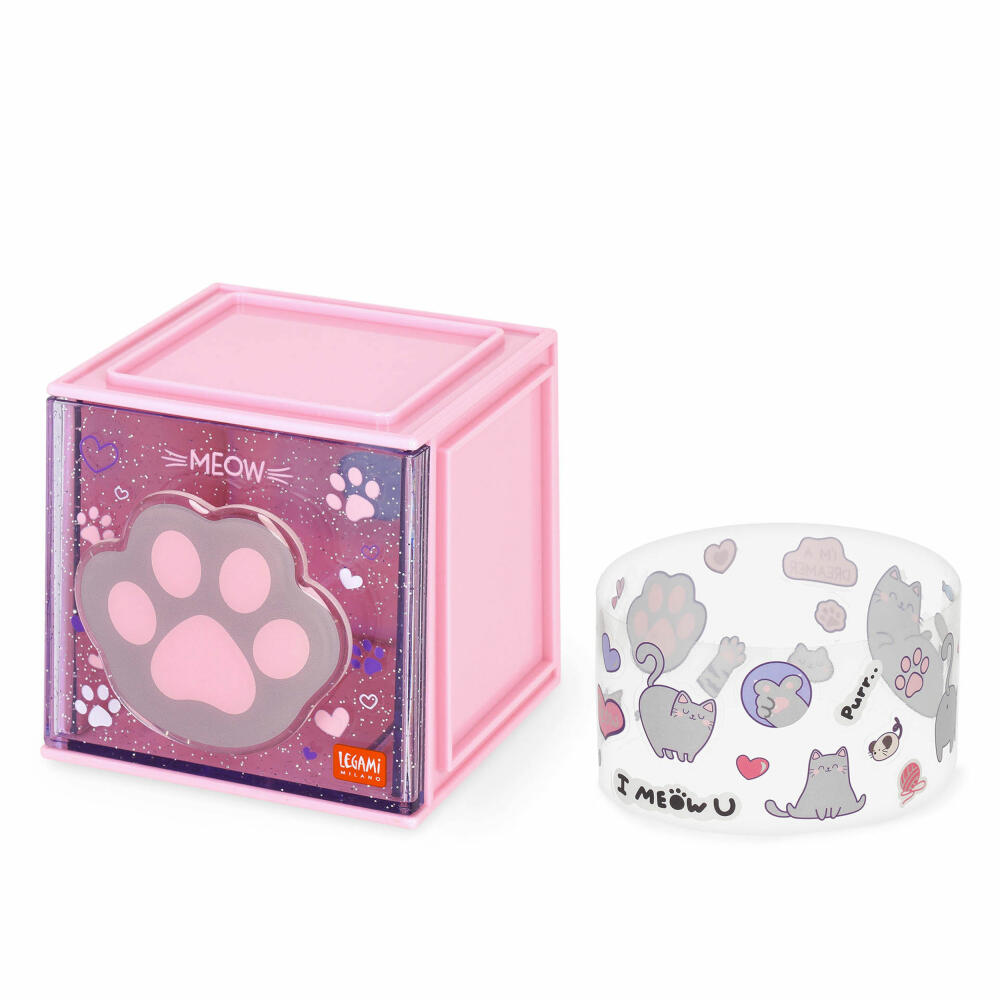 Legami Stackable Desk Storage Box Cutie Cube Kitty, Schreibtisch-Organizer, Aufbewahrung, Katze, SBX0003