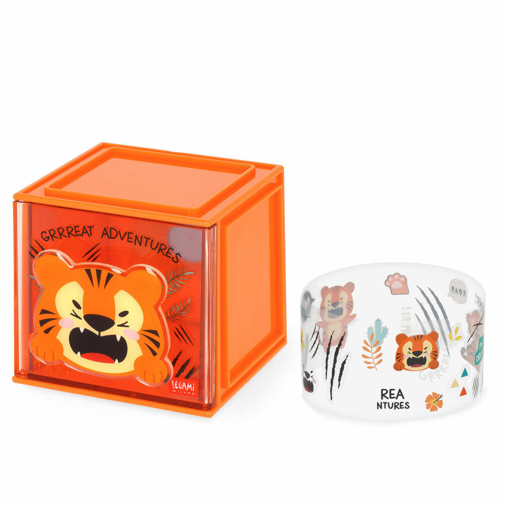 Legami Stackable Desk Storage Box Cutie Cube Tiger, Schreibtisch-Organizer, Aufbewahrung, SBX0004