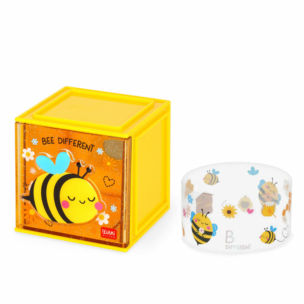 Legami Stackable Desk Storage Box Cutie Cube Bee, Schreibtisch-Organizer, Aufbewahrung, Biene, SBX0005