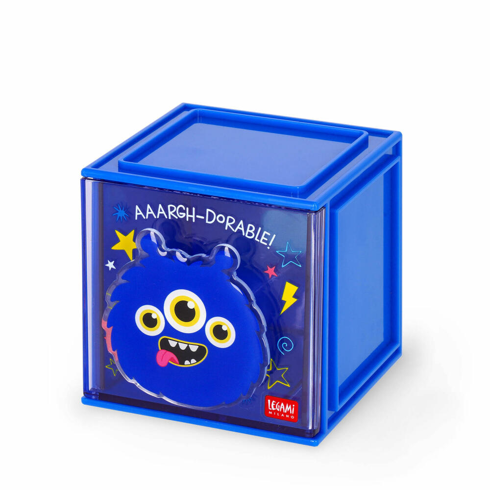 Legami Stackable Desk Storage Box Cutie Cube Monster, Schreibtisch-Organizer, Aufbewahrung, SBX0006