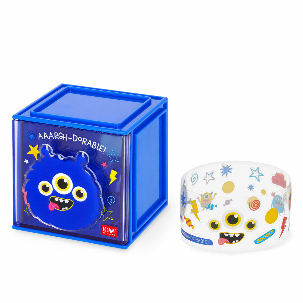 Legami Stackable Desk Storage Box Cutie Cube Monster, Schreibtisch-Organizer, Aufbewahrung, SBX0006