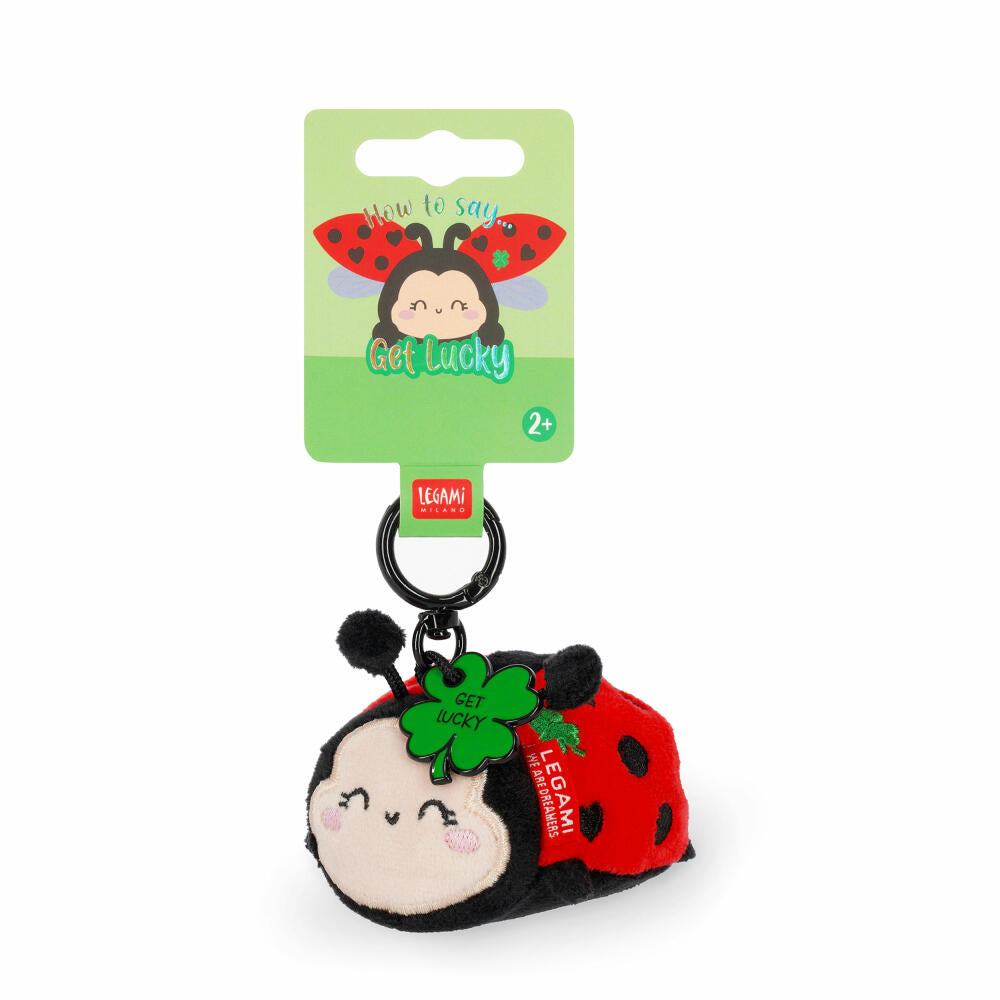 Legami Super Soft! Plush Key Ring Ladybug, Schlüsselanhänger, Glücksbringer, Marienkäfer, SPK0018