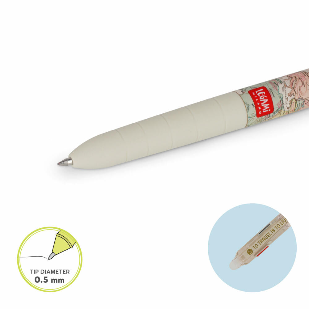 Legami 3-Colour Erasable Gel Pen Make Mistakes Travel, Löschbarer Gelstift, Stift, TEP0001