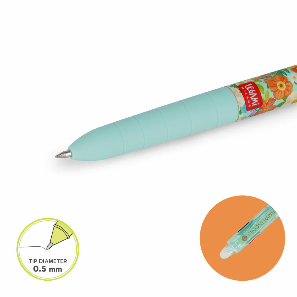 Legami 3-Colour Erasable Gel Pen Make Mistakes Flowers, Löschbarer Gelstift, Stift, TEP0002