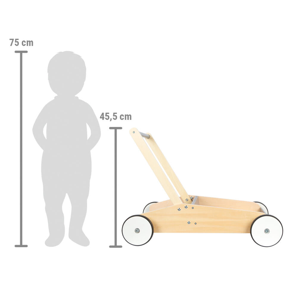 Legler Small Foot Lauflernwagen Schiefergrau, Laufrad, ab 12 Monate, Holz, Grau, 12550