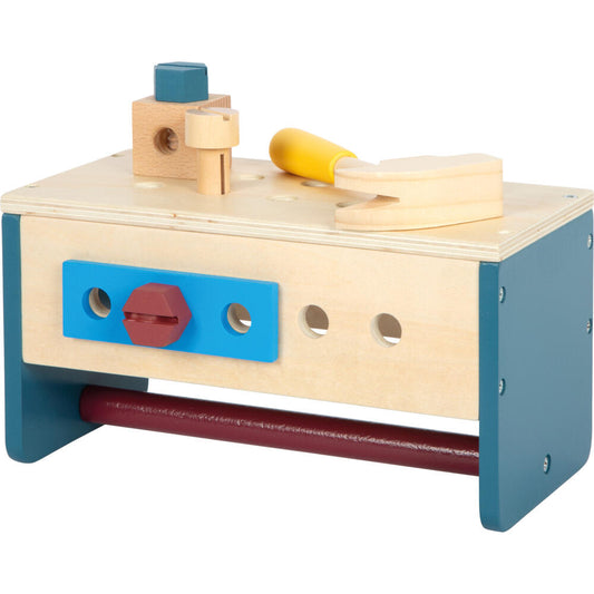 Legler Small Foot Werkzeugkasten und Werkbank Workshop, Kinderwerkbank, ab 3 Jahre, Holz, 12557