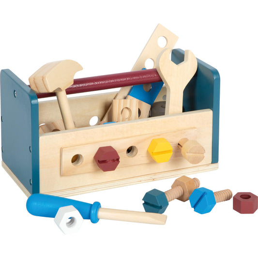 Legler Small Foot Werkzeugkasten und Werkbank Workshop, Kinderwerkbank, ab 3 Jahre, Holz, 12557