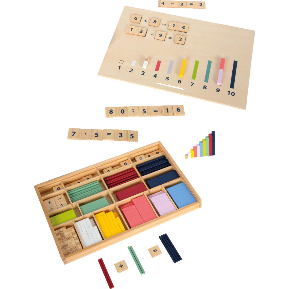 Legler Small Foot Lernbox Rechenstäbchen mit Zahlen Educate, Lernspielzeug, ab 6 Jahre, Holz, 12559