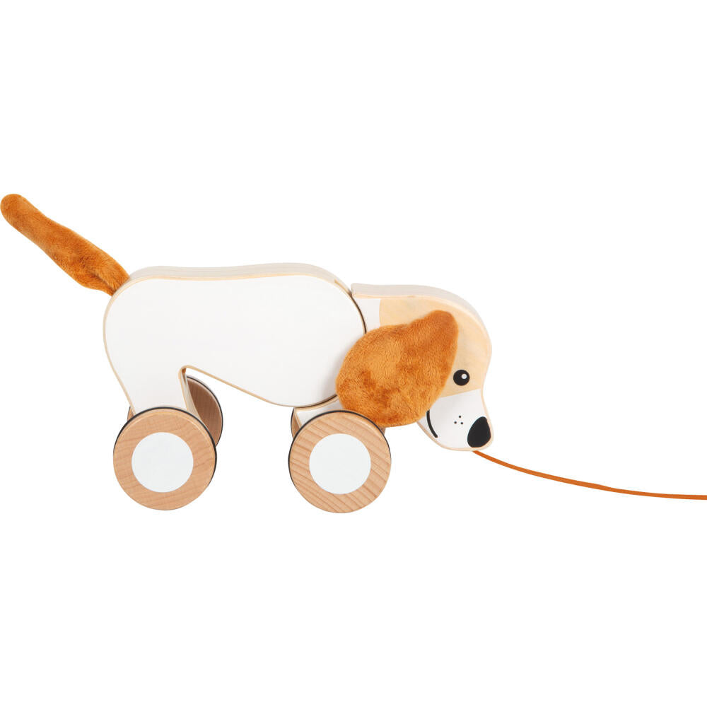 Legler Small Foot Nachziehtier Hund mit Knisterohren, Nachziehspielzeug, ab 12 Monate, Holz, 12562