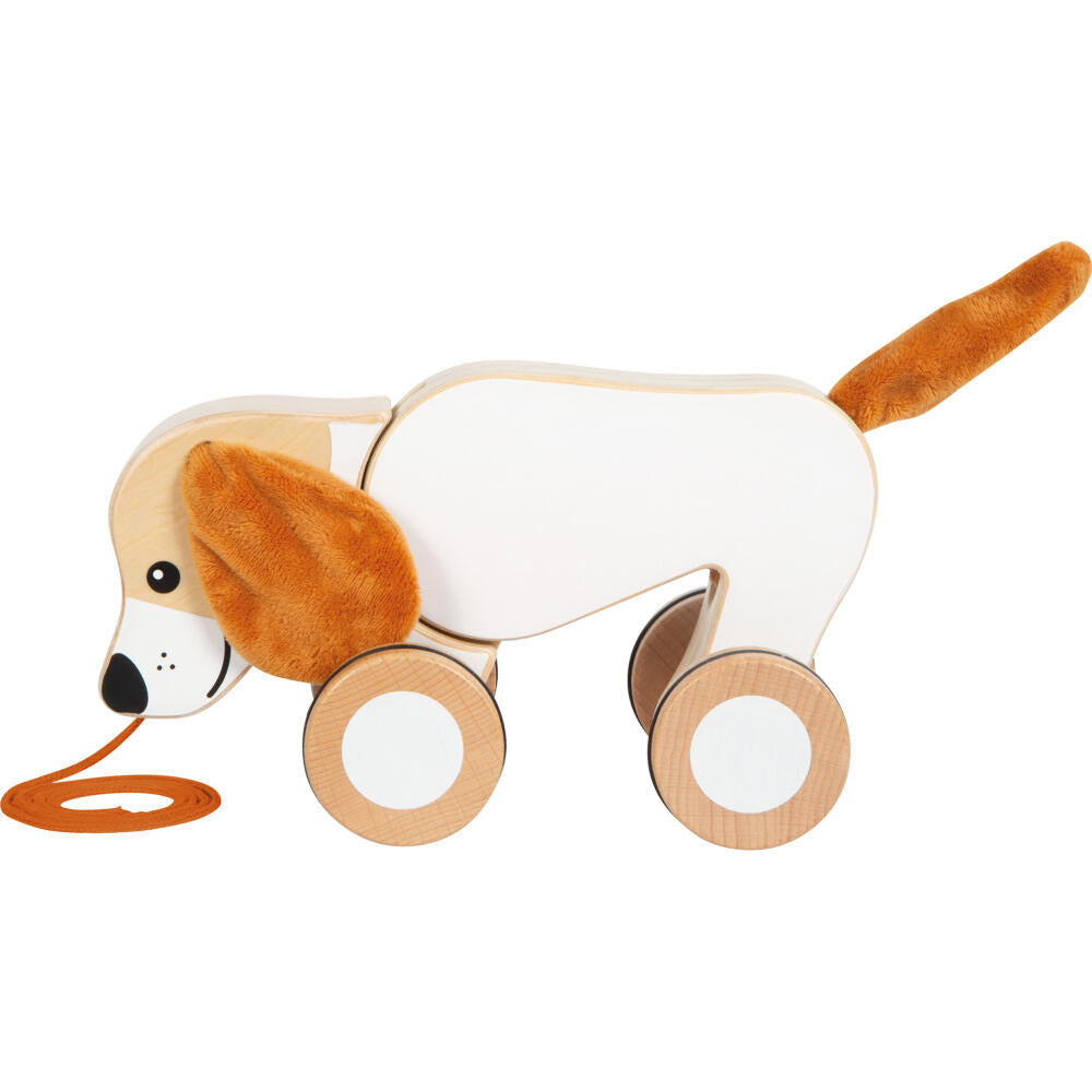 Legler Small Foot Nachziehtier Hund mit Knisterohren, Nachziehspielzeug, ab 12 Monate, Holz, 12562