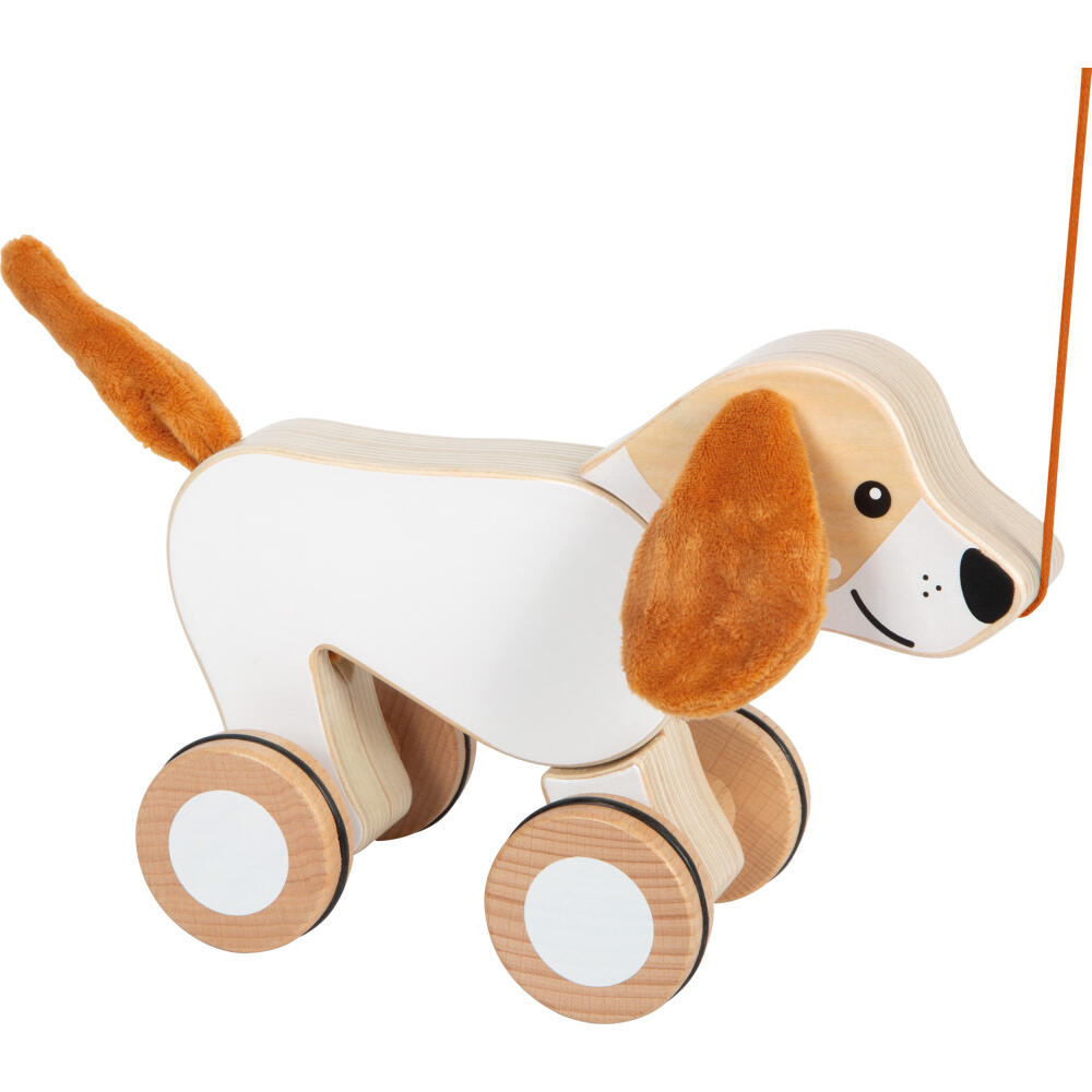 Legler Small Foot Nachziehtier Hund mit Knisterohren, Nachziehspielzeug, ab 12 Monate, Holz, 12562