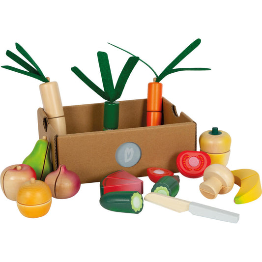 Legler Small Foot Schneide-Set Obst und Gemüse fresh, Rollenspielzeug, ab 24 Monate, Holz, Bunt, 12563