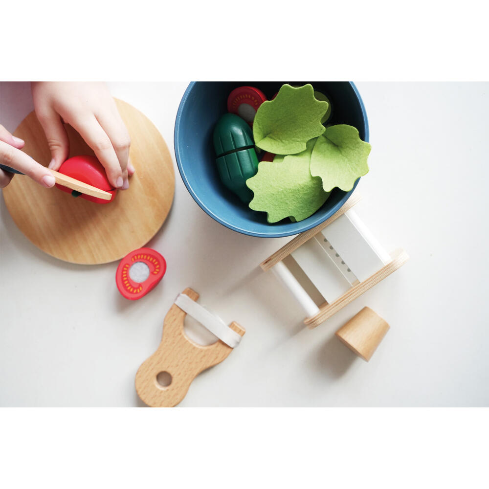 Legler Small Foot Schneide-Set Salat fresh, Rollenspielzeug, ab 24 Monate, Holz, Bunt, 12612