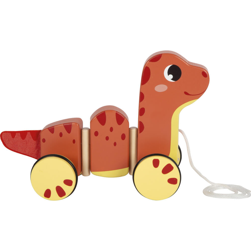 Legler Small Foot Nachziehtier Dino, Nachziehspielzeug, ab 12 Monate, Holz, Rot, 12613