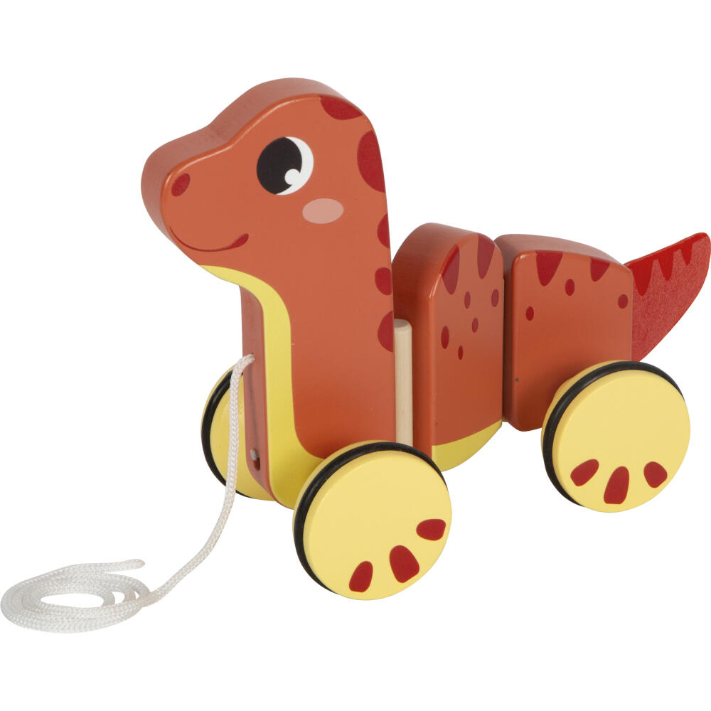 Legler Small Foot Nachziehtier Dino, Nachziehspielzeug, ab 12 Monate, Holz, Rot, 12613