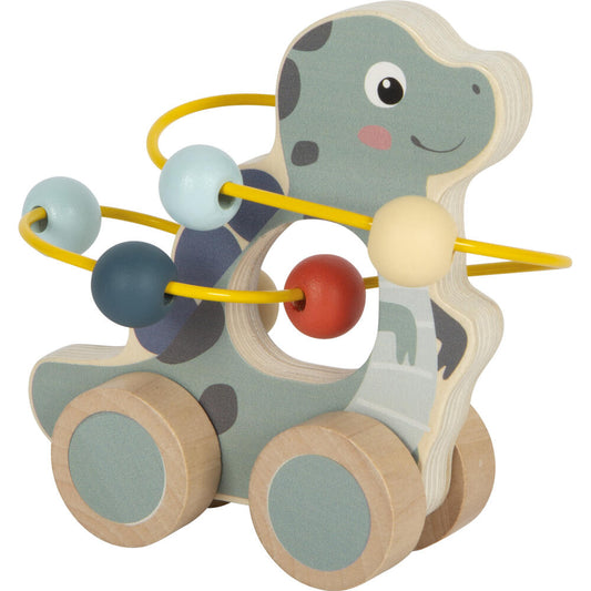 Legler Small Foot Schiebetier mit Motorikschleife Dino, Schiebespielzeug, ab 12 Monate, Holz, Bunt, 12615