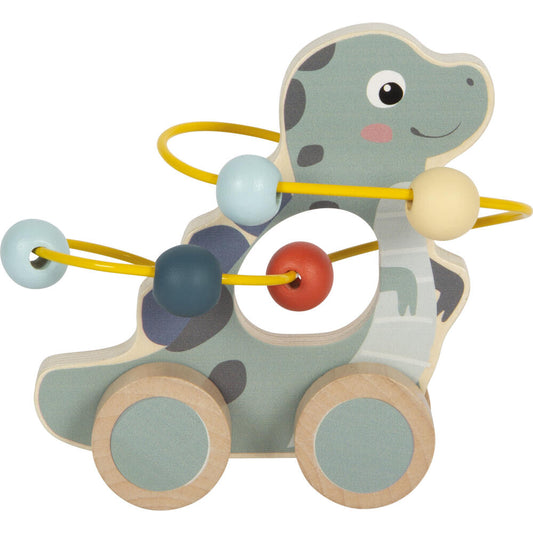 Legler Small Foot Schiebetier mit Motorikschleife Dino, Schiebespielzeug, ab 12 Monate, Holz, Bunt, 12615