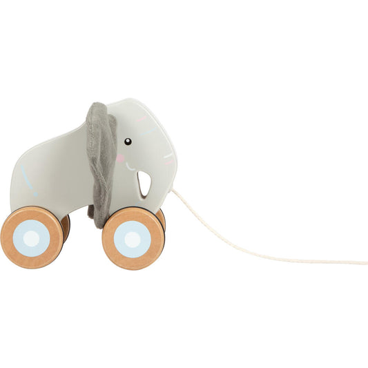 Legler Small Foot Nachziehtier Elefant mit Knisterohren, Nachziehspielzeug, ab 12 Monate, Holz, Bunt, 12624