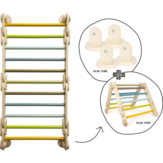 Legler Small Foot Kletterdreieck-Sprossenwand 2in1 Adventure, Motorikspielzeug, ab 24 Monate, Holz, Bunt, 12625