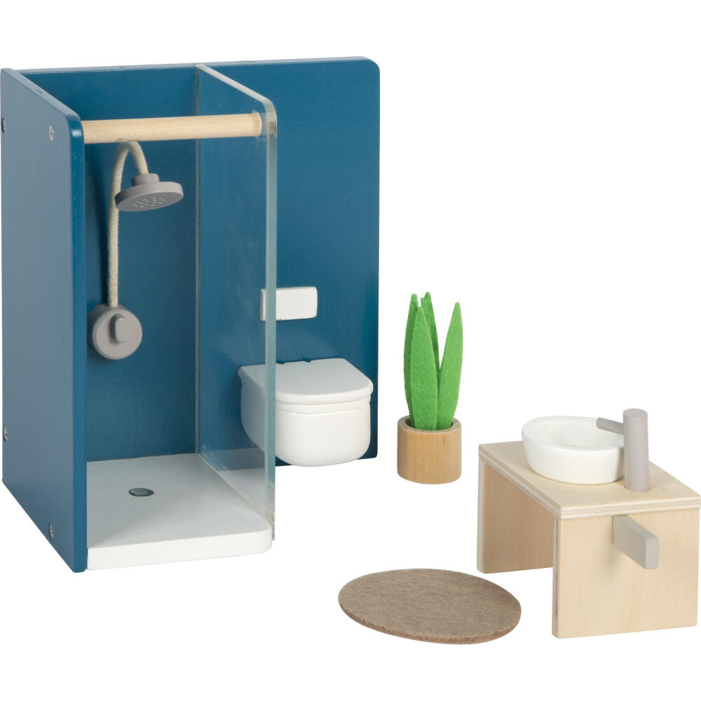 Legler Small Foot Puppenhausmöbel Badezimmer, Puppenhaus, Spielhaus, ab 3 Jahre, Holz, Bunt, 12630