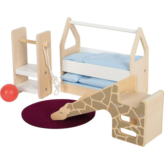 Legler Small Foot Puppenhausmöbel Kinderzimmer, Puppenhaus, Spielhaus, ab 3 Jahre, Holz / Stoff, Bunt, 12632