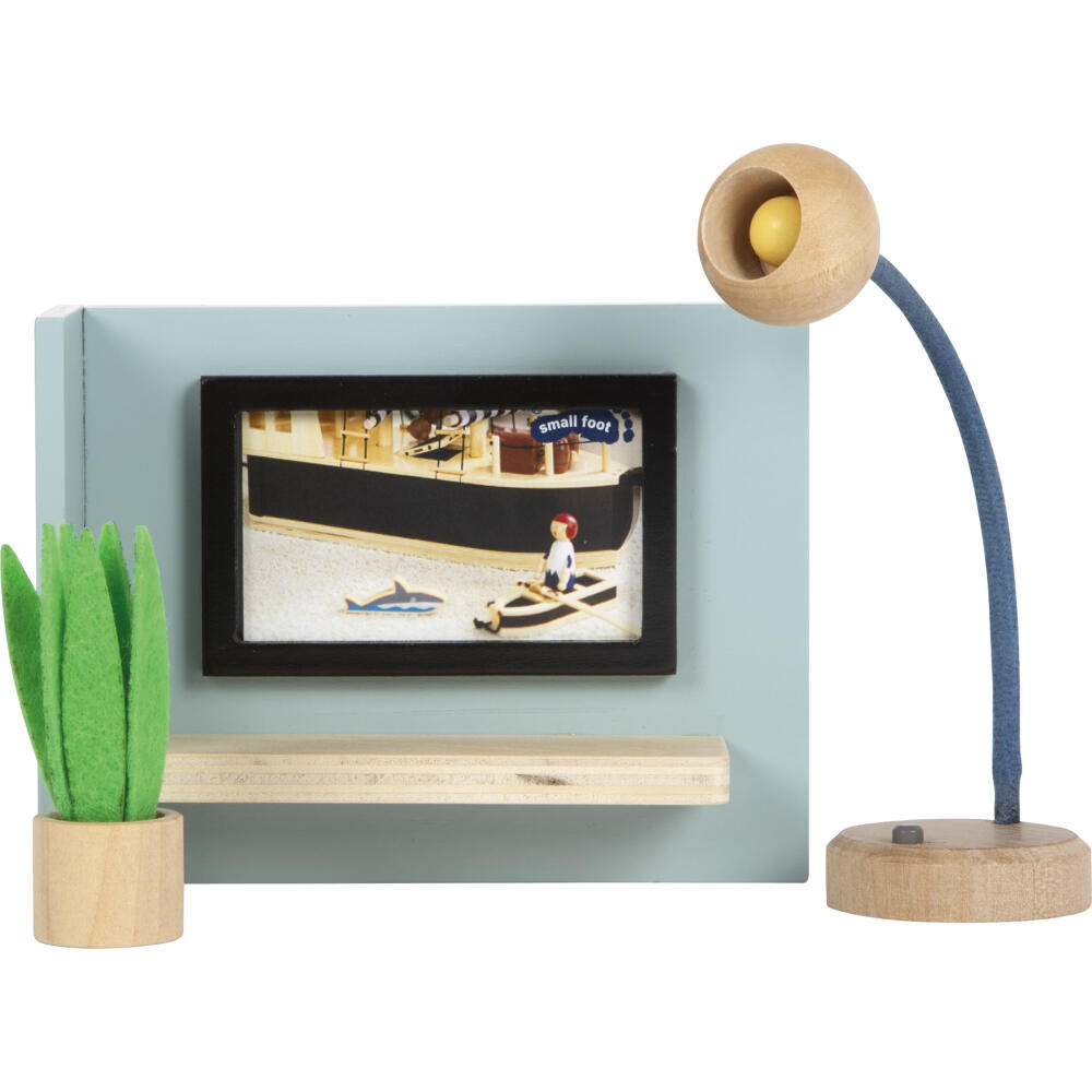 Legler Small Foot Puppenhausmöbel Wohnzimmer, Puppenhaus, Spielhaus, ab 3 Jahre, Holz / Filz, Bunt, 12633