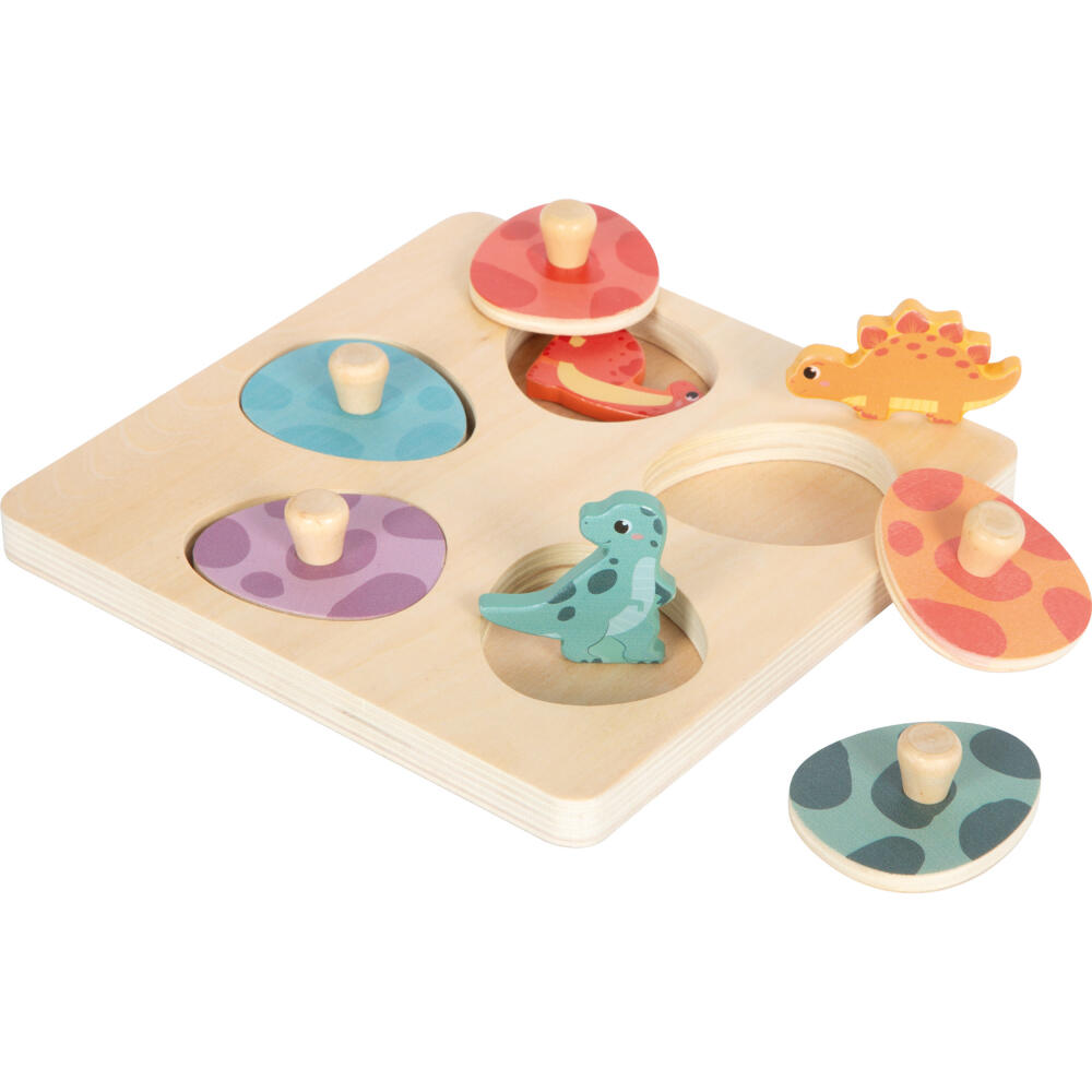Legler Small Foot Setzpuzzle und Memo Dino, Puzzle, ab 12 Monate, Holz, Bunt, 12649