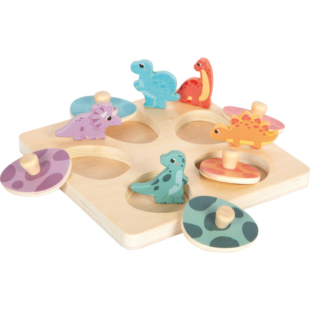 Legler Small Foot Setzpuzzle und Memo Dino, Puzzle, ab 12 Monate, Holz, Bunt, 12649