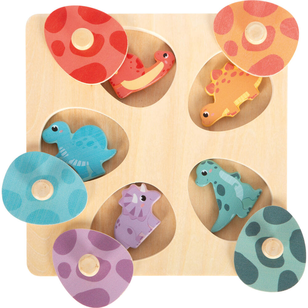 Legler Small Foot Setzpuzzle und Memo Dino, Puzzle, ab 12 Monate, Holz, Bunt, 12649