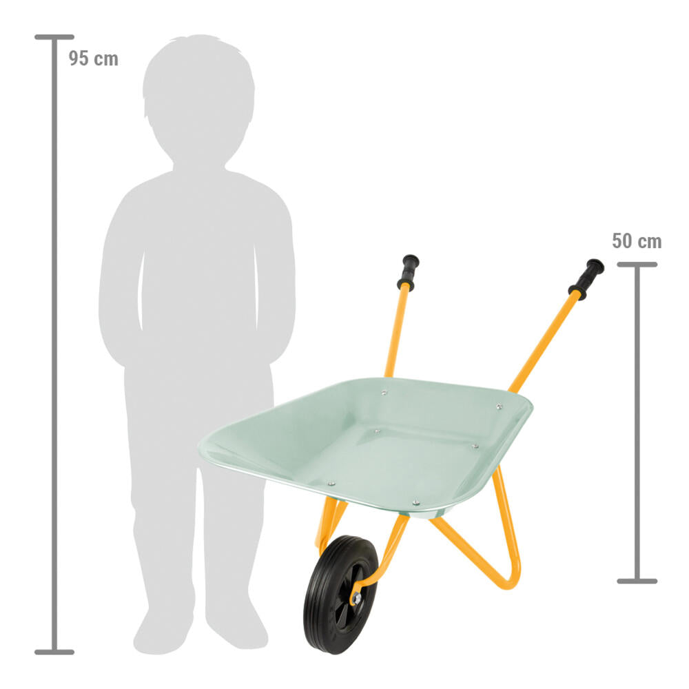 Legler Small Foot Schubkarre Tiny Garden, Sandkasten, Outdoorspielzeug, ab 3 Jahre, Metall, 12662