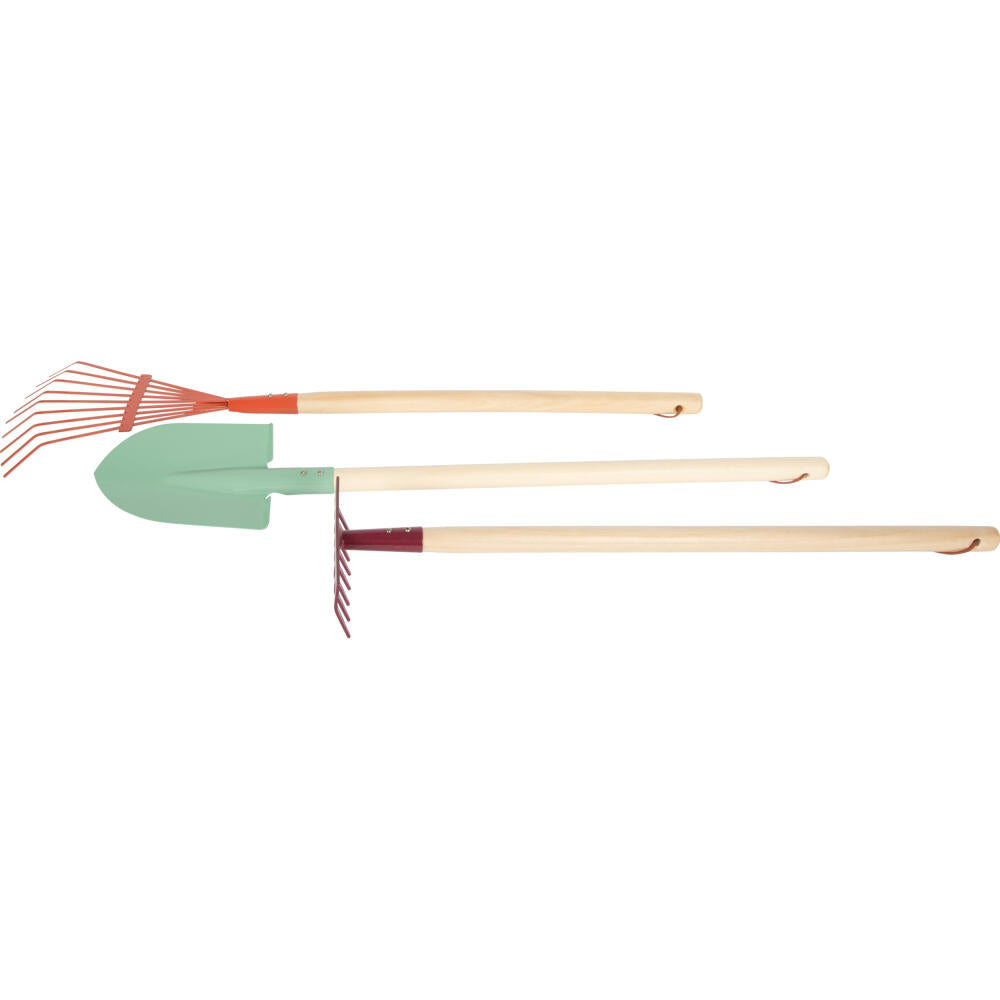 Legler Small Foot Gartenwerkzeug-Set mit Gießkanne Tiny Garden, Sandkasten, Outdoorspielzeug, ab 3 Jahre, Metall / Holz, Bunt, 12663