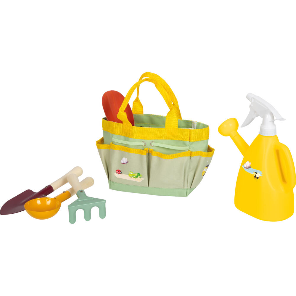 Legler Small Foot Gartentasche mit Gartenwerkzeug Tiny Garden, Sandkasten, Outdoorspielzeug, ab 3 Jahre, Stoff / Metall, Bunt, 12664