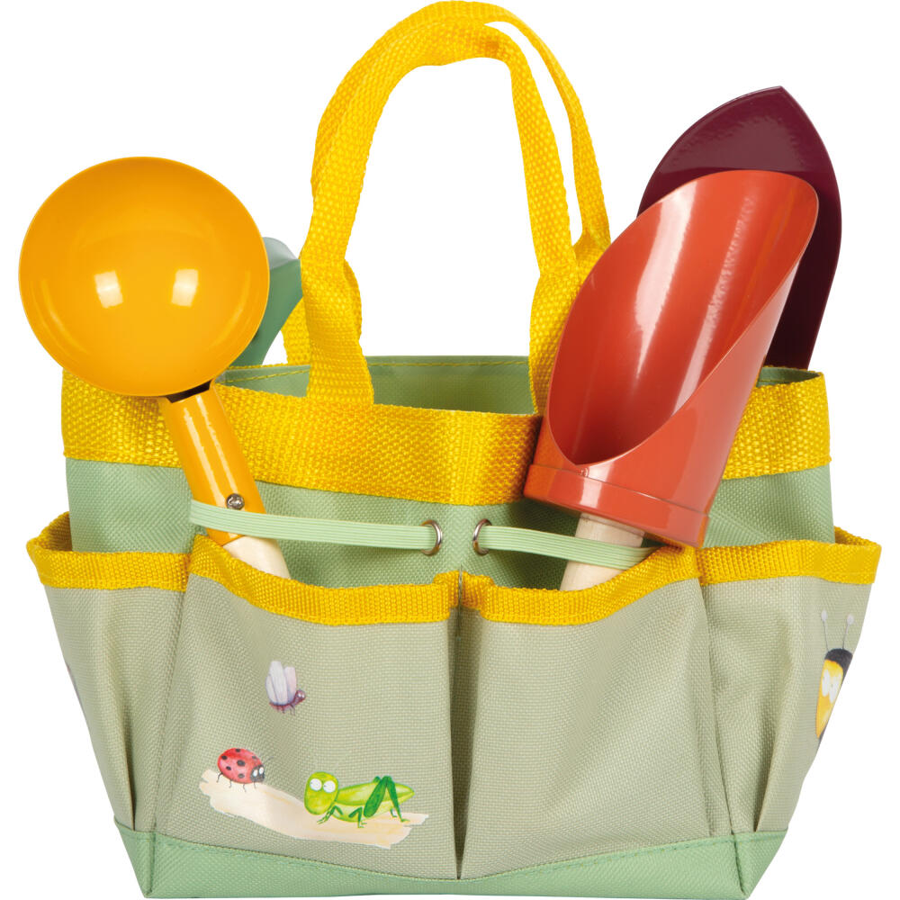 Legler Small Foot Gartentasche mit Gartenwerkzeug Tiny Garden, Sandkasten, Outdoorspielzeug, ab 3 Jahre, Stoff / Metall, Bunt, 12664