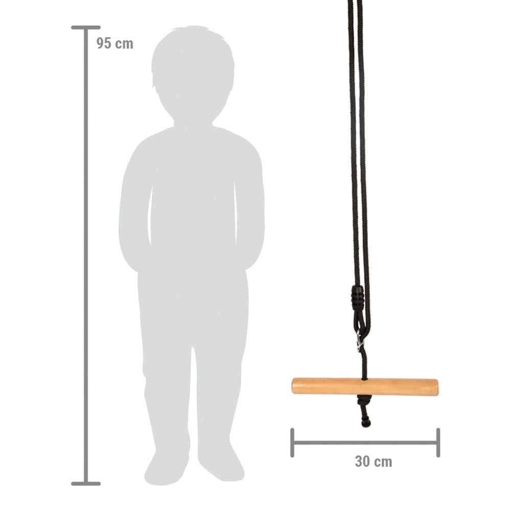 Legler Small Foot Trapezschaukel Twist Black Line, Schaukel, Outdoorspielzeug, ab 3 Jahre, Kunststoff, Schwarz, 12675