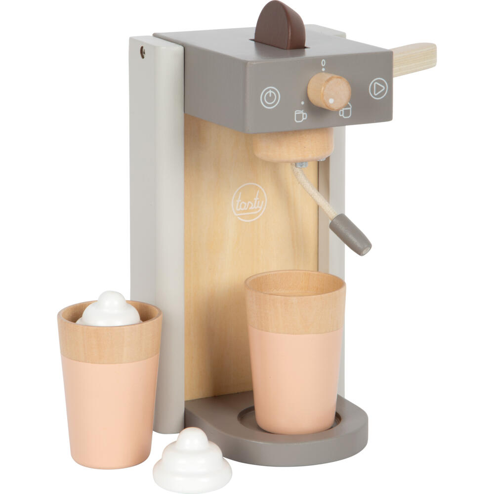 Legler Small Foot Kaffeemaschinen-Set Tasty, Rollenspielzeug, ab 3 Jahre, Holz, Grau, 12680