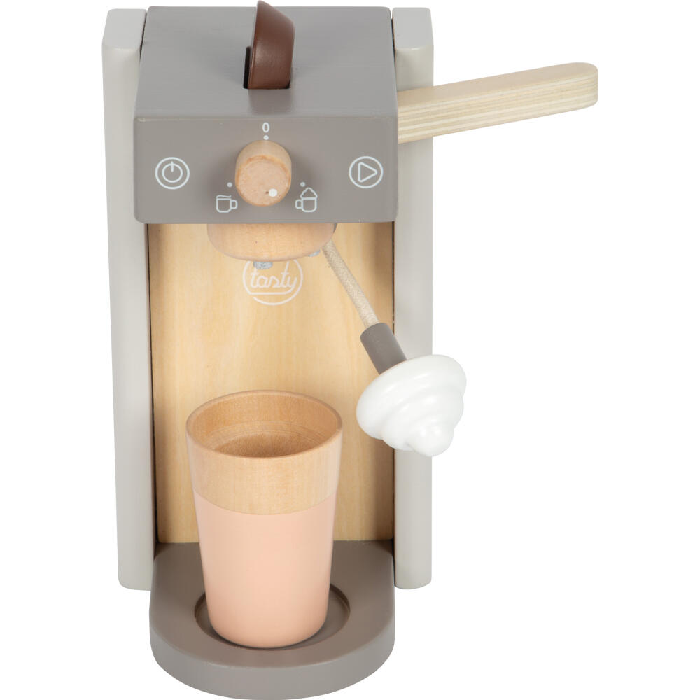 Legler Small Foot Kaffeemaschinen-Set Tasty, Rollenspielzeug, ab 3 Jahre, Holz, Grau, 12680