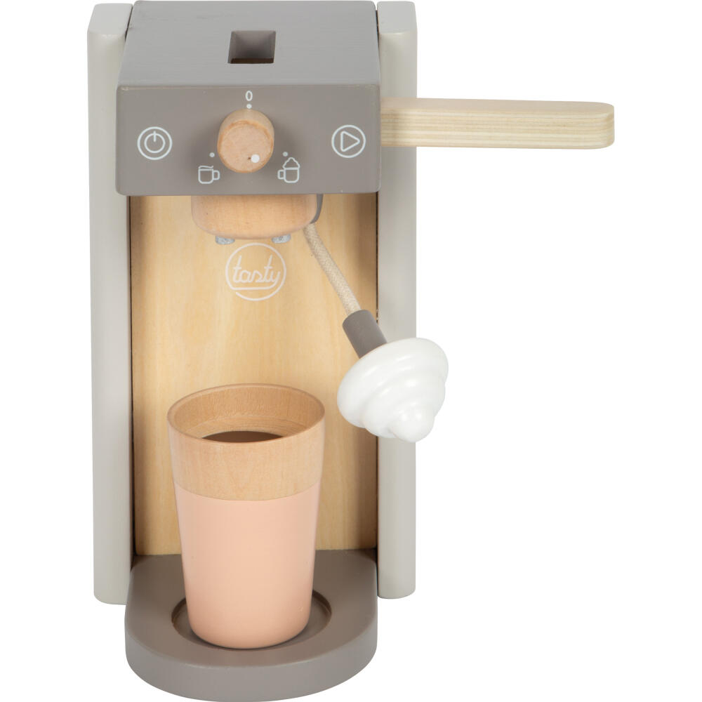 Legler Small Foot Kaffeemaschinen-Set Tasty, Rollenspielzeug, ab 3 Jahre, Holz, Grau, 12680