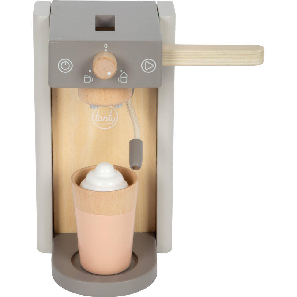 Legler Small Foot Kaffeemaschinen-Set Tasty, Rollenspielzeug, ab 3 Jahre, Holz, Grau, 12680