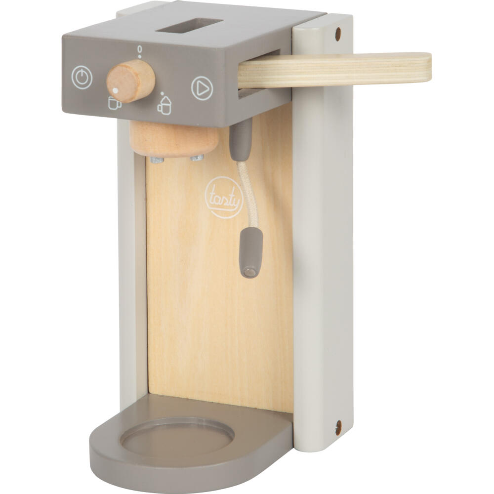 Legler Small Foot Kaffeemaschinen-Set Tasty, Rollenspielzeug, ab 3 Jahre, Holz, Grau, 12680