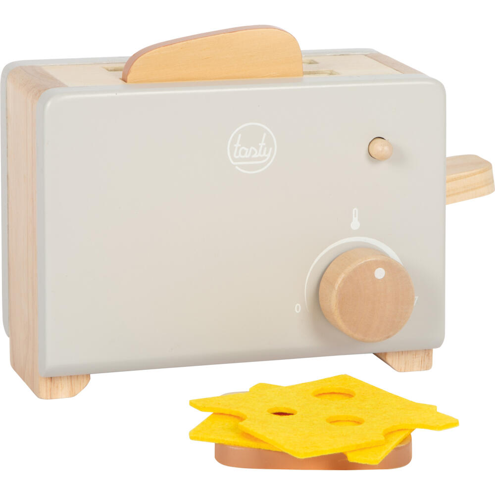 Legler Small Foot Toaster-Set Tasty, Rollenspielzeug, ab 3 Jahre, Holz, Grau, 12681