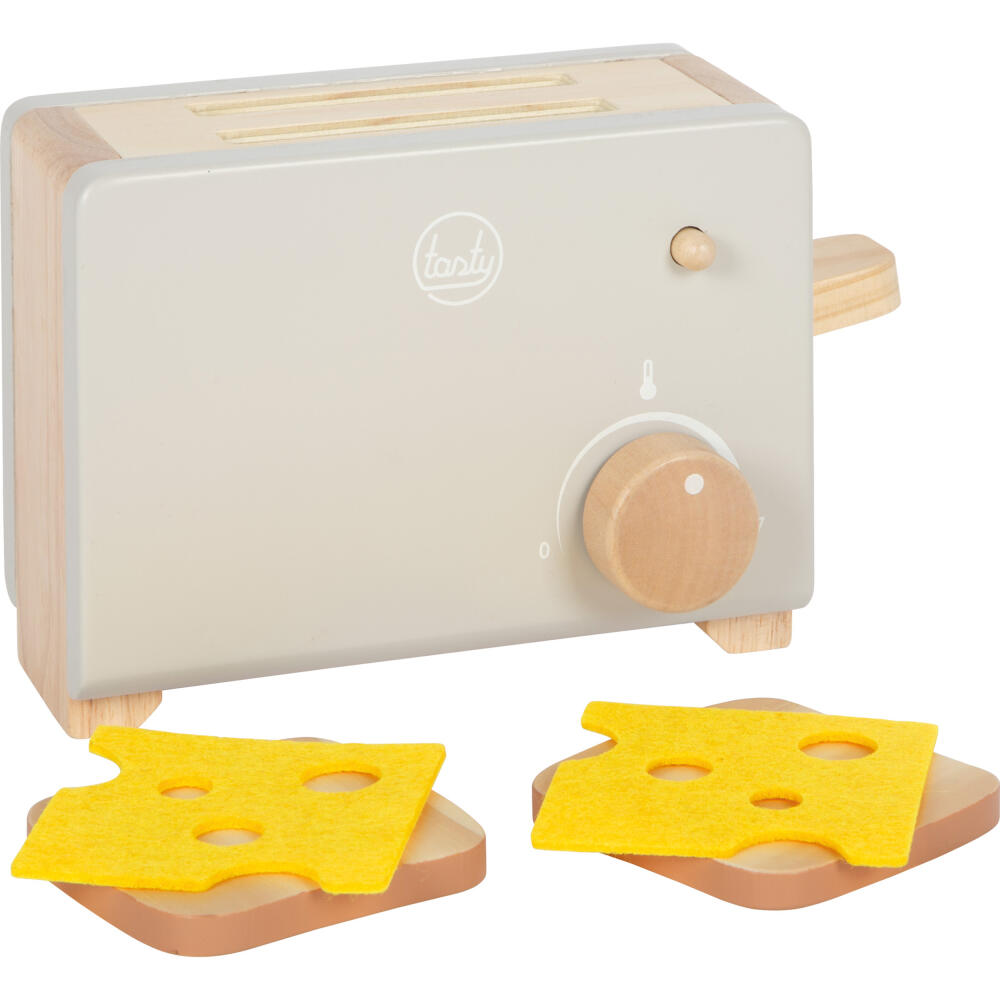 Legler Small Foot Toaster-Set Tasty, Rollenspielzeug, ab 3 Jahre, Holz, Grau, 12681