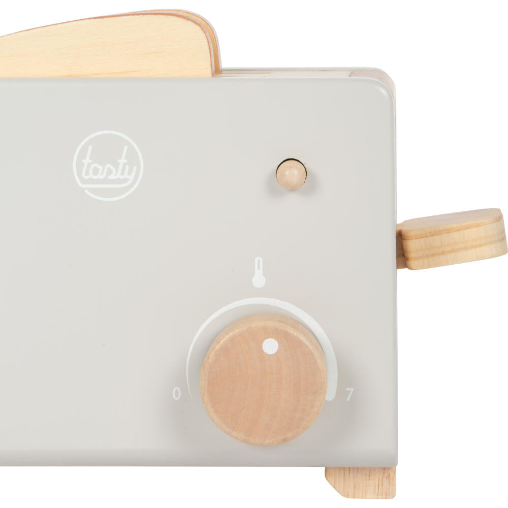 Legler Small Foot Toaster-Set Tasty, Rollenspielzeug, ab 3 Jahre, Holz, Grau, 12681