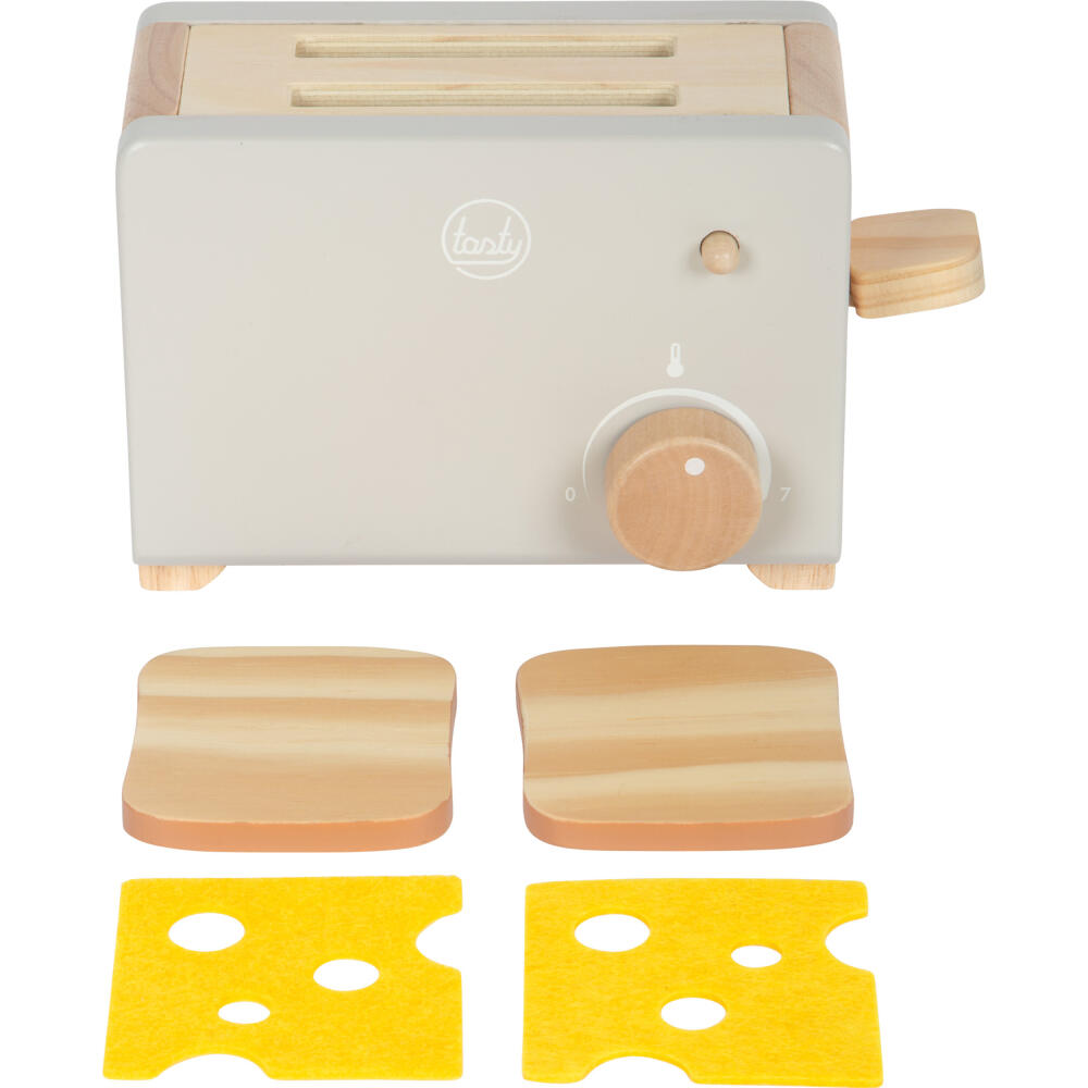 Legler Small Foot Toaster-Set Tasty, Rollenspielzeug, ab 3 Jahre, Holz, Grau, 12681