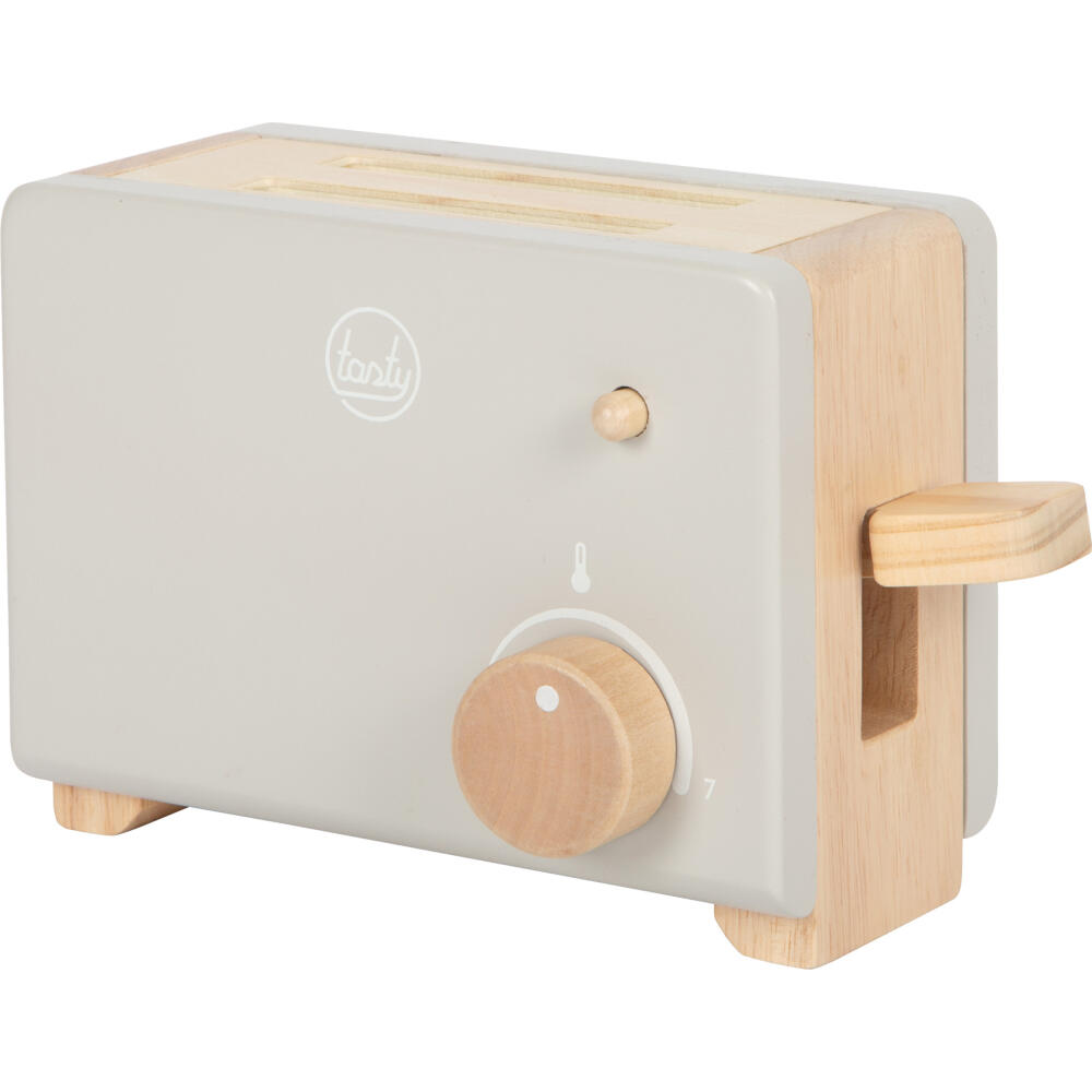 Legler Small Foot Toaster-Set Tasty, Rollenspielzeug, ab 3 Jahre, Holz, Grau, 12681