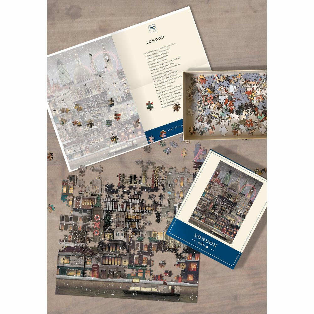 Martin Schwartz Puzzle London Christmas, Städtepuzzle England, 33 x 47 cm, 500 Teile, MS1621